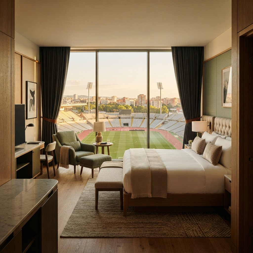 Stadium View room overlooking the pitch